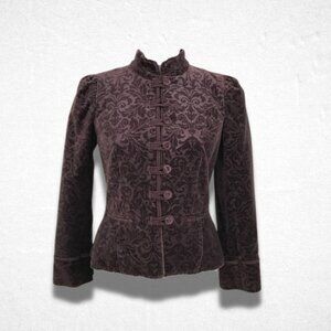 Ann Taylor Loft Velvet Blazer Plum Color Size 12